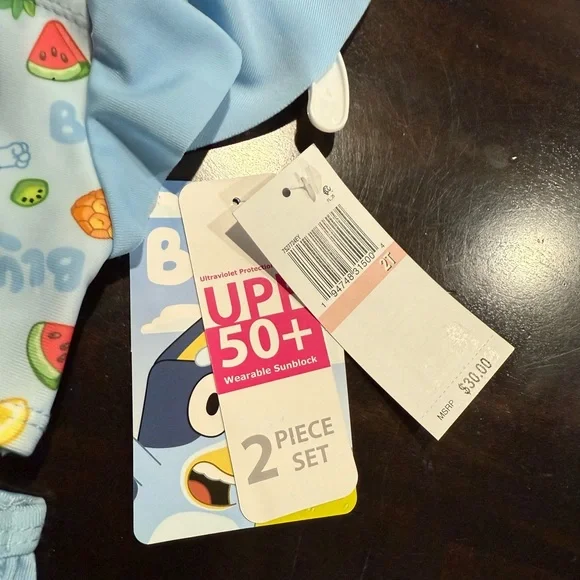 Bluey Kids Swim Set - Blue Size 2T - Picture 4 of 9